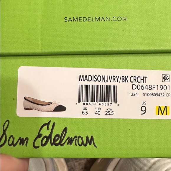 Sam Edelman Black and Ivory Madison Flats - Picture 4 of 4